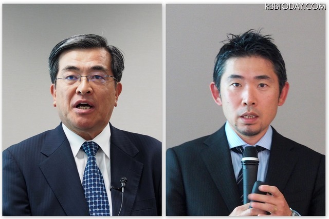ソフトバンク 代表取締役 副社長執行役員 兼 COOの今井康之氏(左)と、テクノロジーユニット 技術戦略統括 先端技術開発本部 本部長の湧川隆次氏(右)