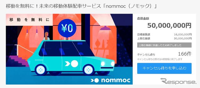 運賃無料配車サービス nommoc