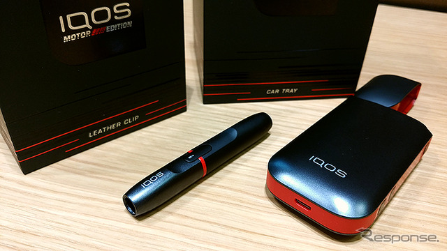IQOS愛用者500万人突破記者発表_IQOS「Motor Edition」や「イエローメンソール」(東京・銀座、2018年5月25日)