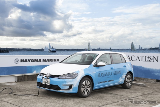 VWと葉山町のコラボレーションによるプロジェクト “e-HAYAMACATION” で提供される電気自動車 e-ゴルフ