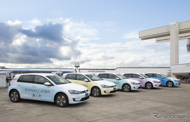 VWと葉山町のコラボレーションによるプロジェクト “e-HAYAMACATION” で提供される電気自動車 e-ゴルフ