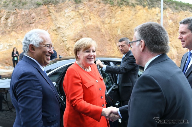 ボッシュの技術センター開所式。ドイツのメルケル首相やポルトガルのアントニオ・コスタ首相が出席した