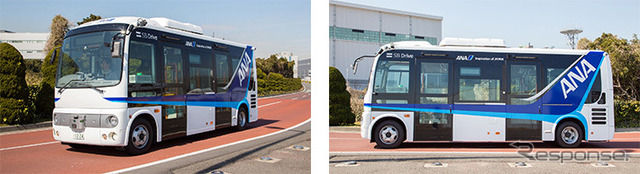 ANAとSBドライブの実証実験用バス(参考画像)
