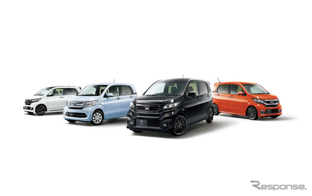 ホンダ N-WGN 特別仕様車(左からN-WGNカスタム・ターボ SS 2トーンカラースタイルパッケージII(FF)、N-WGN G・SSパッケージII(FF)、N-WGNカスタム・ターボ SS ブラックスタイルパッケージ(FF)、N-WGNカスタム・SS パッケージII(FF)