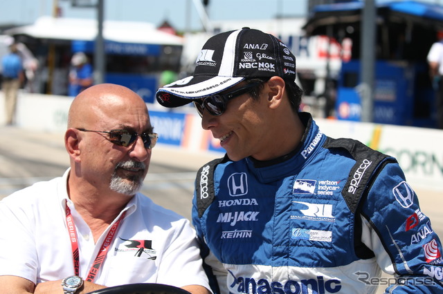 アイオワ戦で3位ゴールした佐藤琢磨。