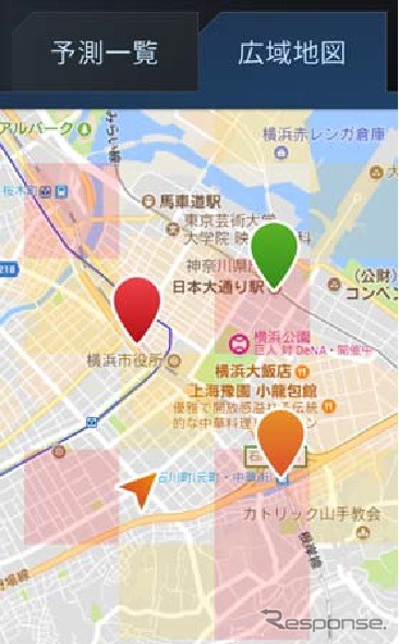 タクシー配車アプリ「タクベル」の画面
