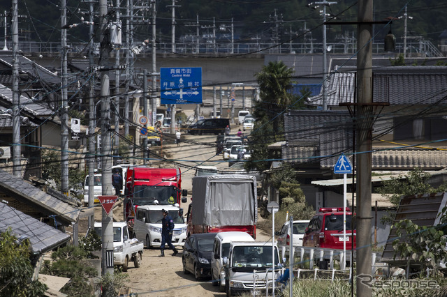 平成30年7月豪雨（7月10日、岡山県倉敷市）　(c) Getty Images