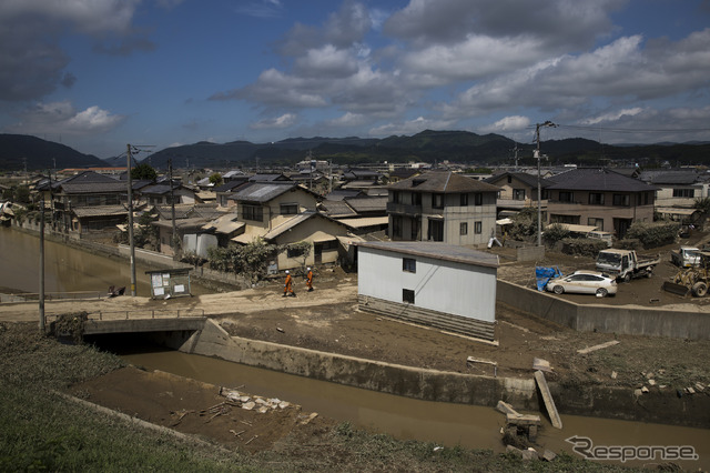 平成30年7月豪雨（7月10日、岡山県倉敷市）　(c) Getty Images