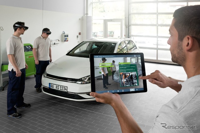 ボッシュが自動車整備工場メカニックの研修にAR(拡張現実)技術を導入
