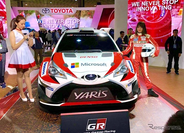 台湾モーターショーのトヨタブースにゲストとして登場したミンミン