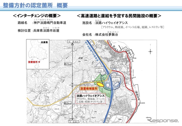 淡路市で整備方針を認定した民間施設直結スマートインターチェンジ