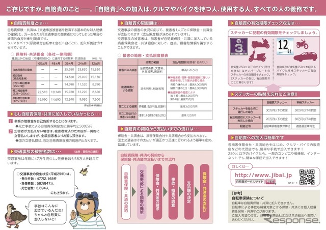 自賠責保険加入を促進するリーフレット