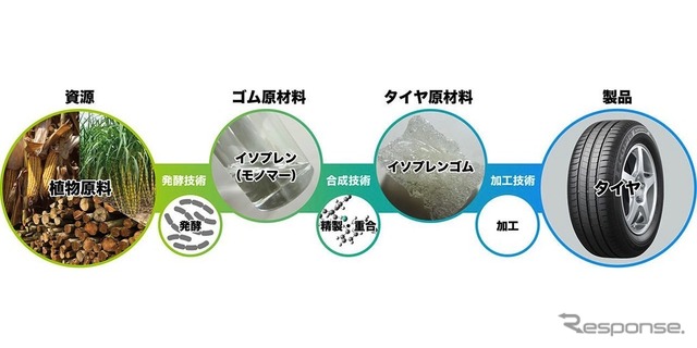 植物原料由来イソプレンを用いたタイヤ製造プロセス
