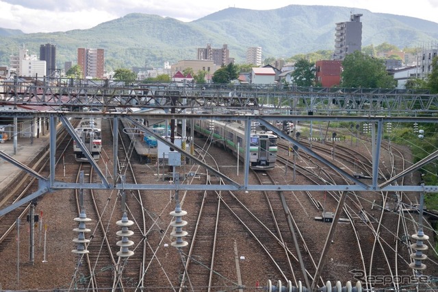 小樽駅構内には3本の編成が残る。