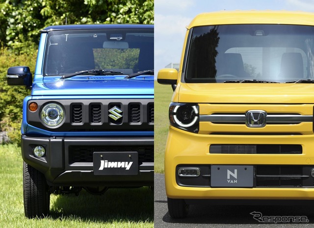 スズキ ジムニー(左)とホンダN-VAN(右)。話題の「四角いクルマ」をデザインの視点から評価する