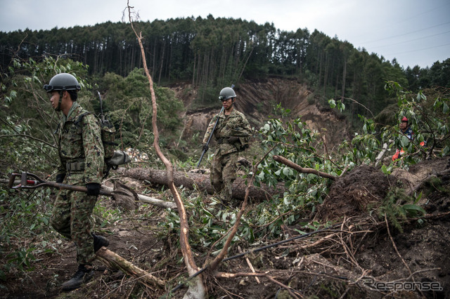 平成30年北海道胆振東部地震（9月7日、北海道厚真町）　(c) Getty Images