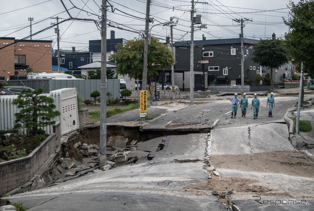 平成30年北海道胆振東部地震（9月7日、札幌市清田区）　(c) Getty Images