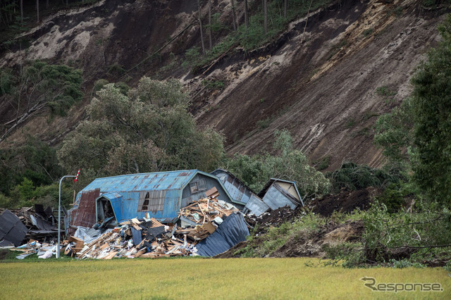 平成30年北海道胆振東部地震（9月8日撮影、北海道厚真町）　(c) Getty Images