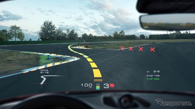 AR技術を導入するポルシェのヘッドアップディスプレイのイメージ