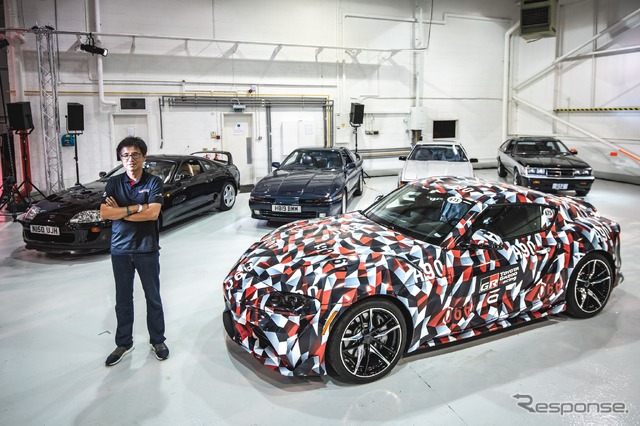 トヨタ スープラ 新型プロトタイプと多田哲哉氏(参考画像)