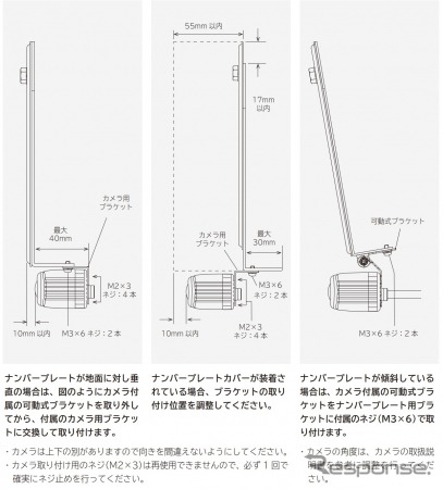 AI搭載フロントカメラ取付用ブラケット・セットの取付方法