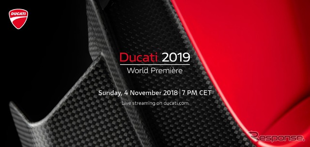 ドゥカティの2019年モデルのティザーイメージ