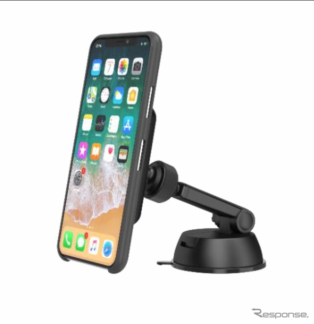 AQ.ワイヤレス充電スマートフォンホルダー (マグネットキャッチ、ゲル吸盤取付タイプ)
