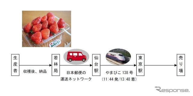 日本郵便とJR東日本による物流トライアルの概要