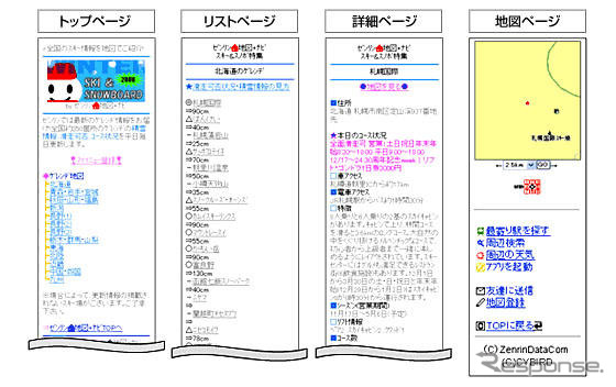 スキー&スノボ情報をケータイで…ゼンリン/サイバード