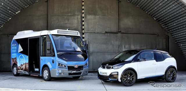 カルサン社の小型EVバス JestとBMW i3