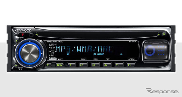 ケンウッド、フロントにAUX端子を搭載した1DIN CDレシーバーを発売