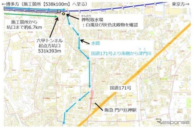 白濁事象が発生した現場。