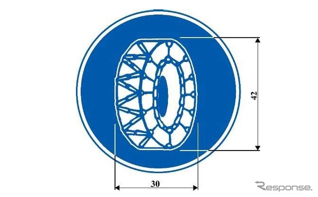 タイヤチェーン規制の標識