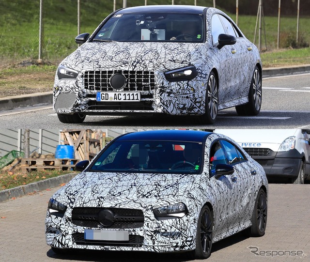 メルセデス AMG CLA 45(上)と35(下)スクープ写真
