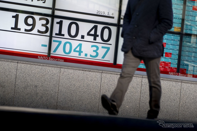 日経平均株価が下がる（1月4日）　(c) Getty Images