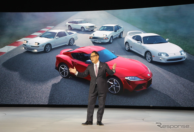 トヨタ スープラ 新型を発表した豊田章男社長(デトロイトモーターショー2019)