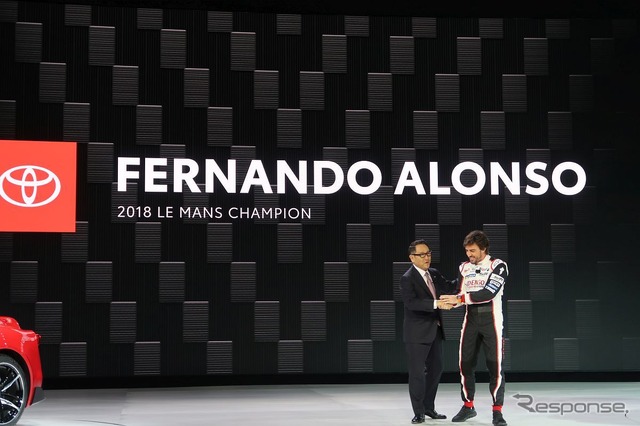 アロンソ選手登場(デトロイトモーターショー2019)