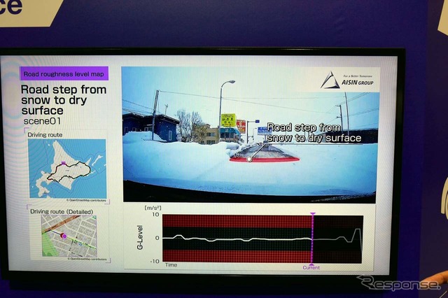 「Location　Based Service Platform」では、道路の状況をクラウドに上げて様々な用途で共有するメリットを強調していた