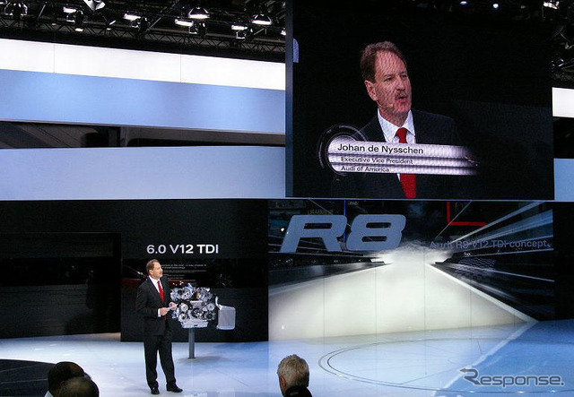 【デトロイトモーターショー08】アウディ、V12 TDI搭載の R8 と TTS を発表