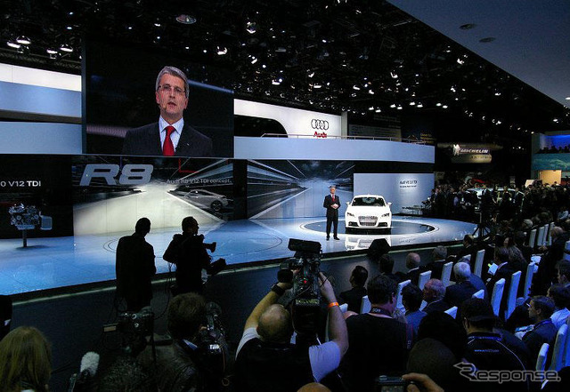 【デトロイトモーターショー08】アウディ、V12 TDI搭載の R8 と TTS を発表