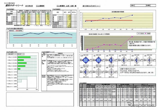 安全運転・エコドライブ支援サービス「Eco-SAM」レポートイメージ