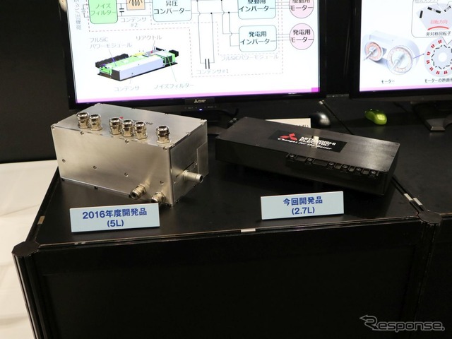 コンパクト化に成功したパワーユニット。EVにも応用可能