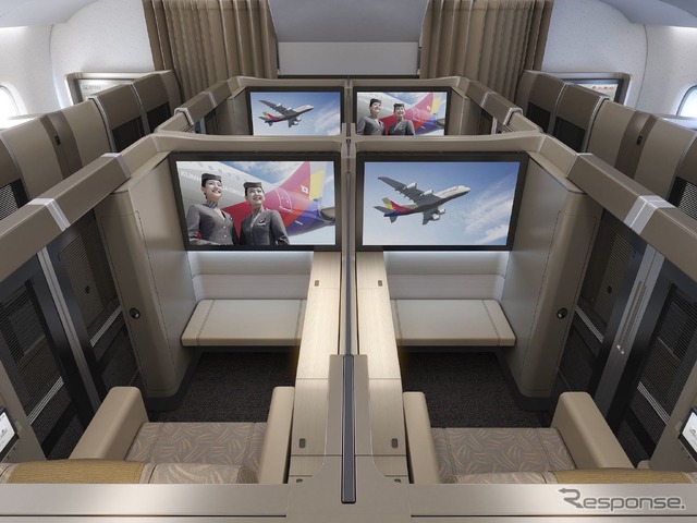 エアバスA380アシアナ航空、ファーストクラス(2014年)