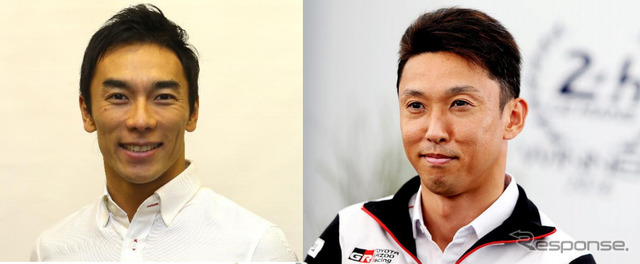 佐藤琢磨(左)と中嶋一貴