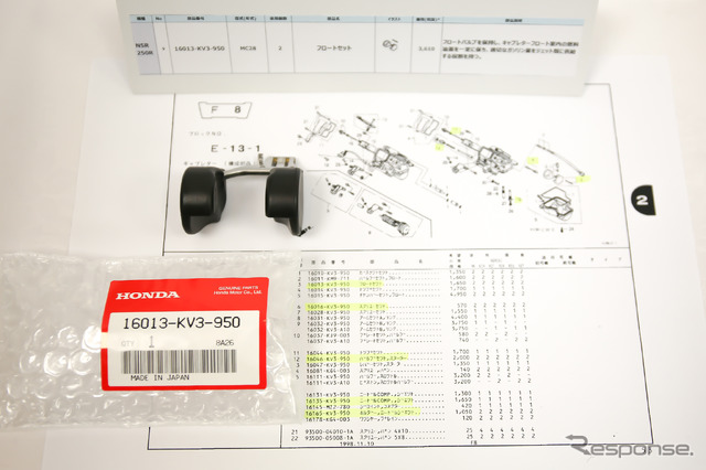 ホンダ旧型二輪車 純正部品再販売