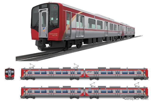 一般列車用のSR1系は「地域に寄り添い、その先の未来へ」をコンセプトに、しなの鉄道社員が地域に寄せる「情熱」「温かさ」を表わしたという赤をベースに、「地域の未来へ挑戦していく姿勢」を表現したというゴールドのラインを配置。両端の曲線は地域を包み込む「やさしさ」、中央のラインは沿線の地域をひとつにつなぐ、力をあわせるといった意味合いが込められている。