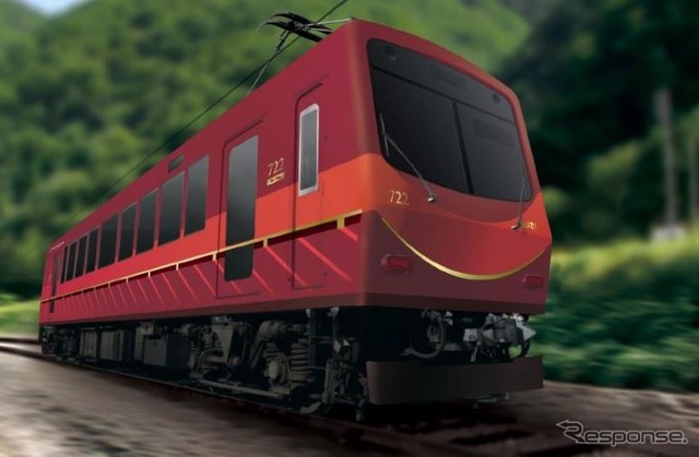 リニューアルされるデオ720形722号のイメージ。安全性を向上させるため、車体前面は鋼板を厚くし、下部にスカートを取り付ける。