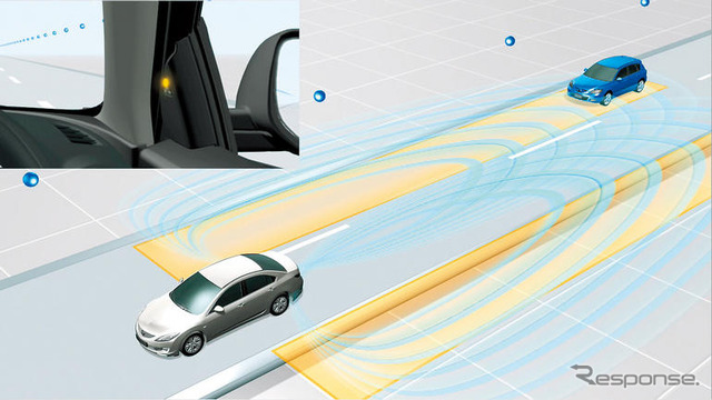 後方の接近車両を検出するシステム---マツダ アテンザ 新型