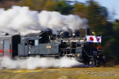 C11 325がけん引した2018年の真岡鐵道『SL新年号』。