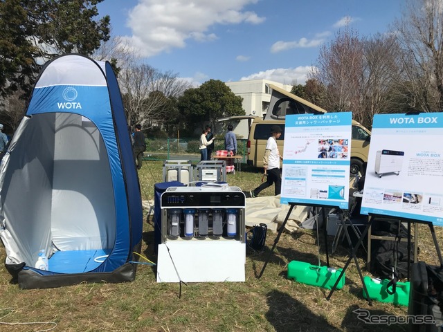 塩水でなければ、なんども浄水、湯沸かしをしてシャワーを浴びることができるWOTA BOX for Shelter。